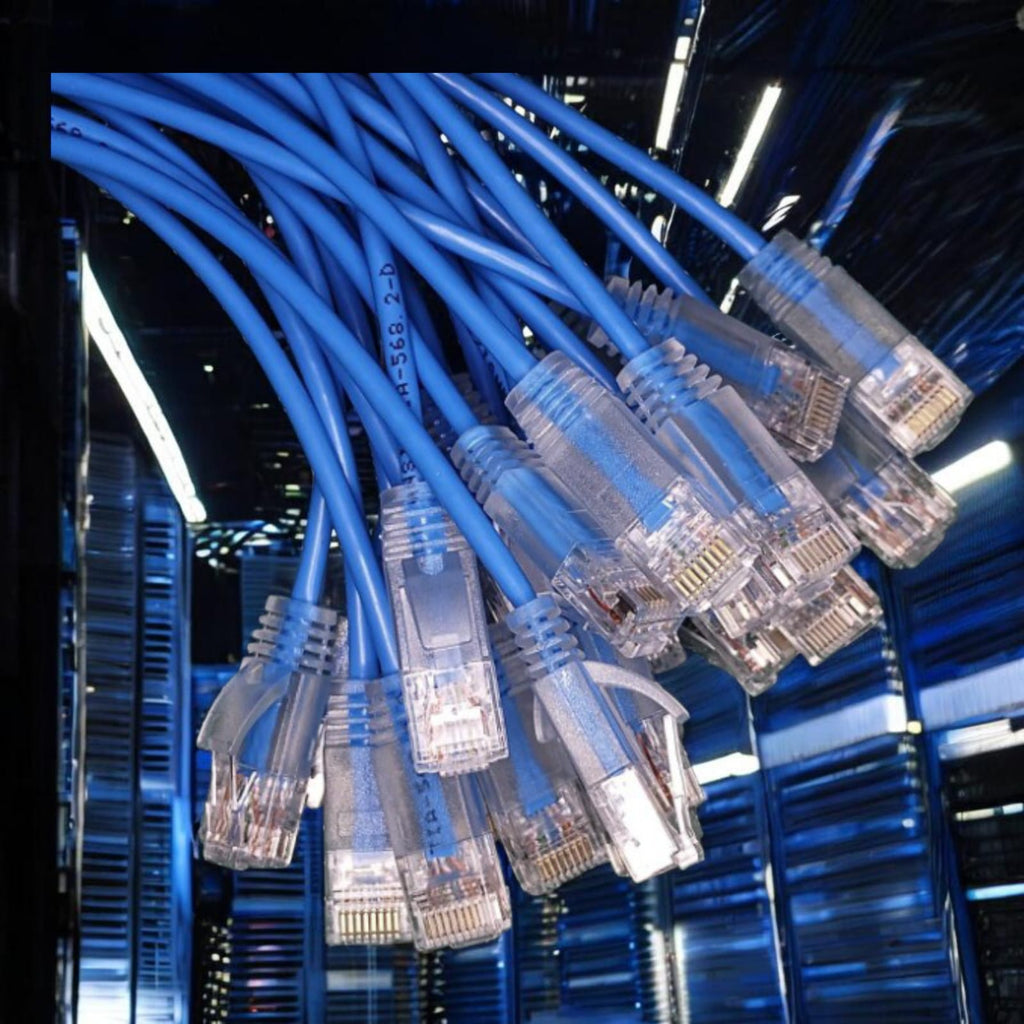 Pack 24 Cables Cat6A Delgados 30cmts 10Gbps Slim 28AWG